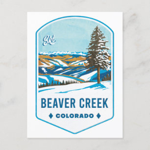 Beaver Bäck Colorado Ski Badge Vykort
