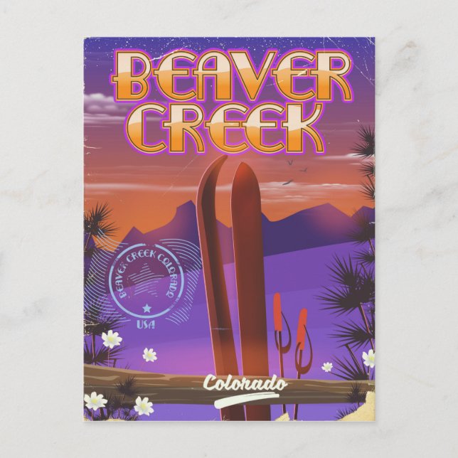 Beaver bäck Colorado ski poster Vykort (Framsida)