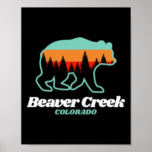 Beaver Bäck Colorado Skiing Snowboarding Bear Poster