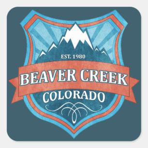 Beaver Bäck Colorado teal grunge-klistermärken Fyrkantigt Klistermärke