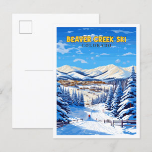 Beaver Bäck Ski Colorado USA vintage resor Vykort