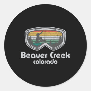 Beaver Bäck Snowboarding Retro Colorado Snowboard Runt Klistermärke