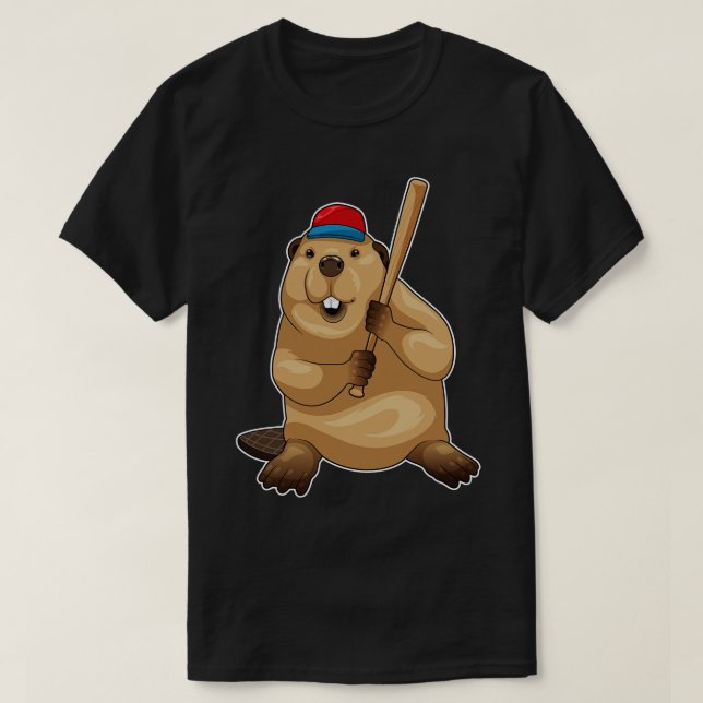 Beaver Baseball fladdermus Baseball T Shirt (Design framsida)