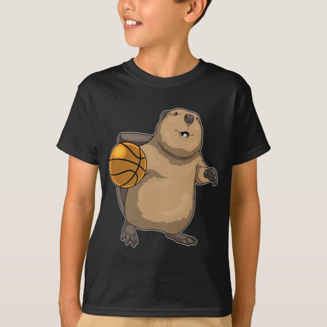 Beaver Basketball-spelare Basketball T Shirt (Framsida)