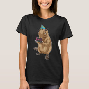 Beaver Birthday Cake Party hat T Shirt