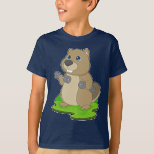 Beaver Bodybuilding der Dumbbells Bodybuilding T Shirt