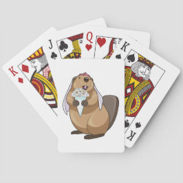 Beaver Bride Flower Bröllop Casinokort