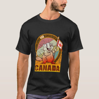 Beaver Canada Flagga T Shirt