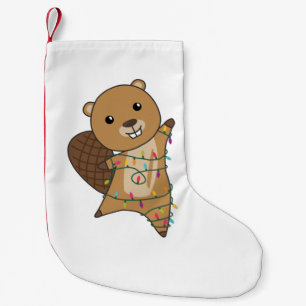 Beaver Cheerful jul Winter Animals Beavers A Liten Julstrumpa