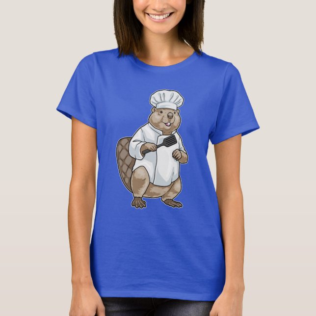 Beaver Cook Spatula Cooking T Shirt (Framsida)