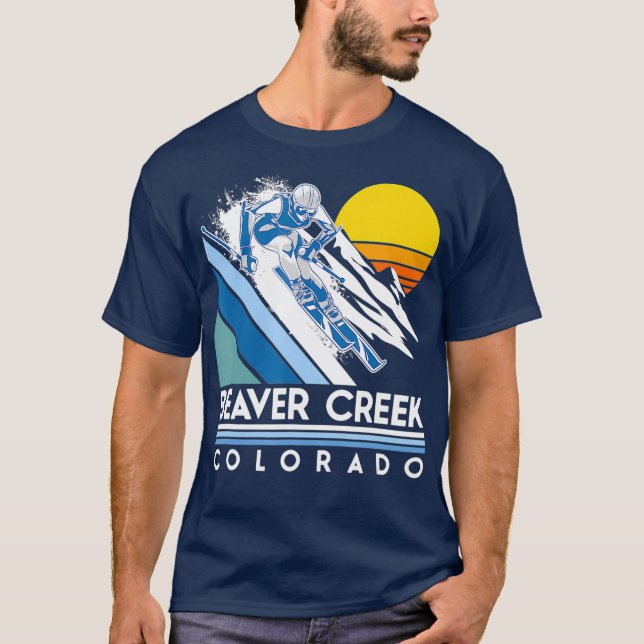 Beaver Creek Colorado Retro Ski T Shirt (Framsida)