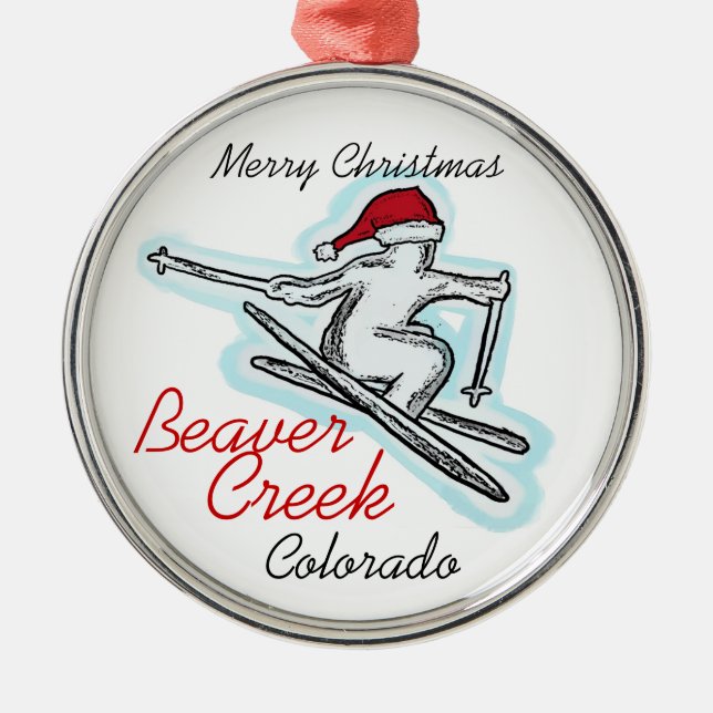 Beaver Creek Colorado santa skierprydnad Julgransprydnad Metall (Framsidan)