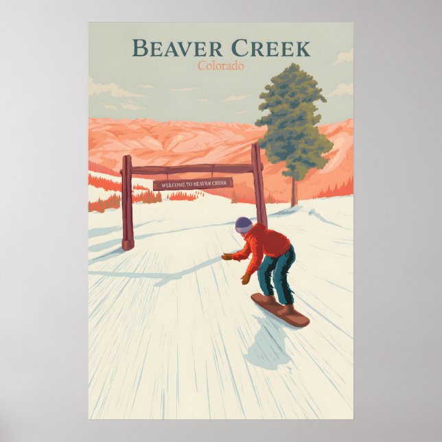 Beaver Creek Colorado Snowboard Reseskylt Poster (Framsidan)