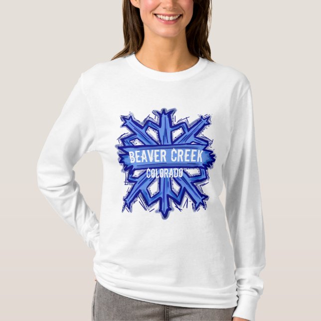 Beaver Creek Colorado snowflakehoodie Tee (Framsida)