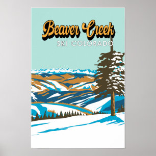 Beaver Creek Skiområde Vinter Colorado Vintage Poster