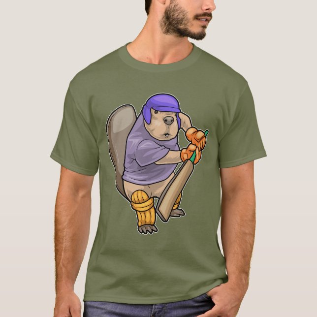 Beaver Cricket fladdermus T Shirt (Framsida)