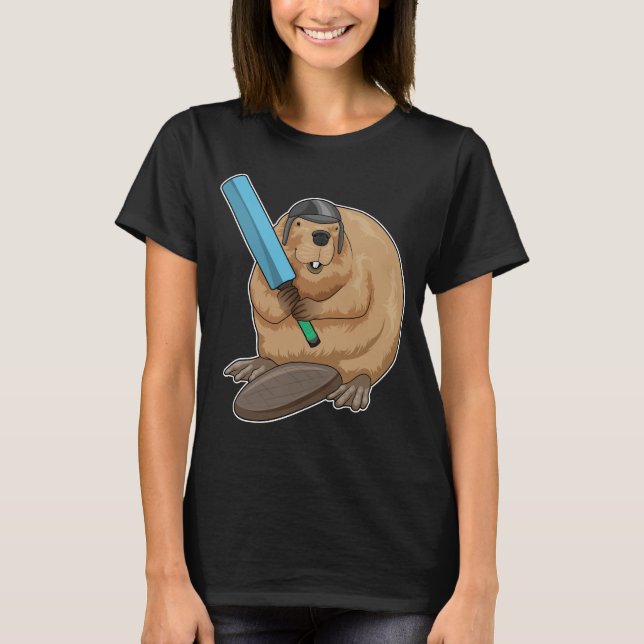 Beaver Cricket fladdermus T Shirt (Framsida)