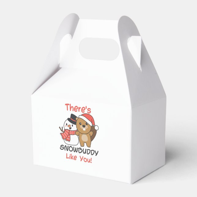 Beaver där är Snowkompis som Snögubbe Pun Presentaskar (Framsidan Sidan)