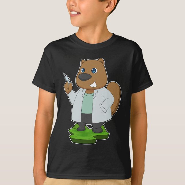 Beaver Doktor Syringe T Shirt (Framsida)
