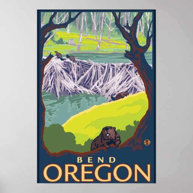Beaver Family - Bend, Oregon Poster (Framsidan)