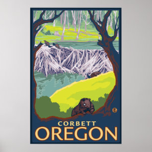 Beaver Family - Corbett, Oregon Poster