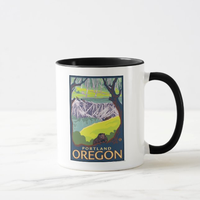 Beaver Family - Portland, Oregon Mugg (Höger)