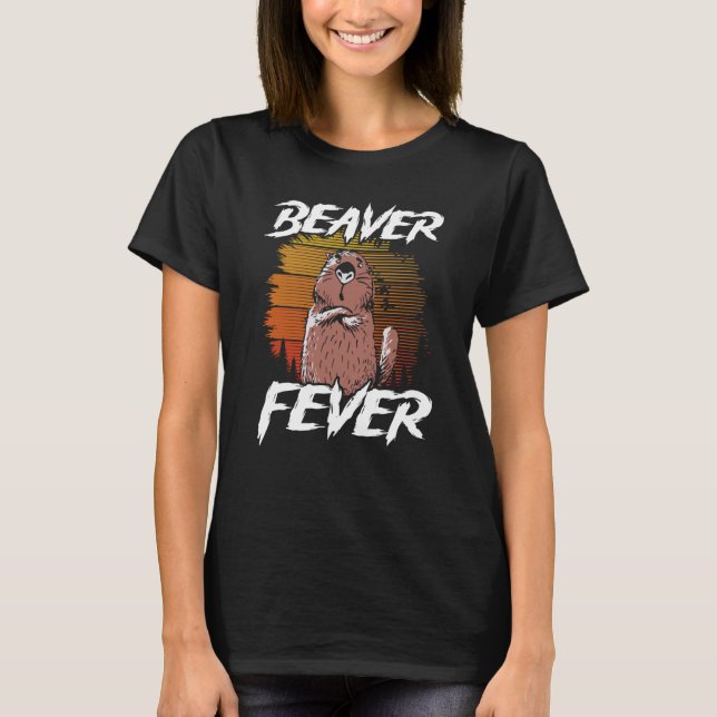 Beaver Fever Backprint Beaver T Shirt (Framsida)