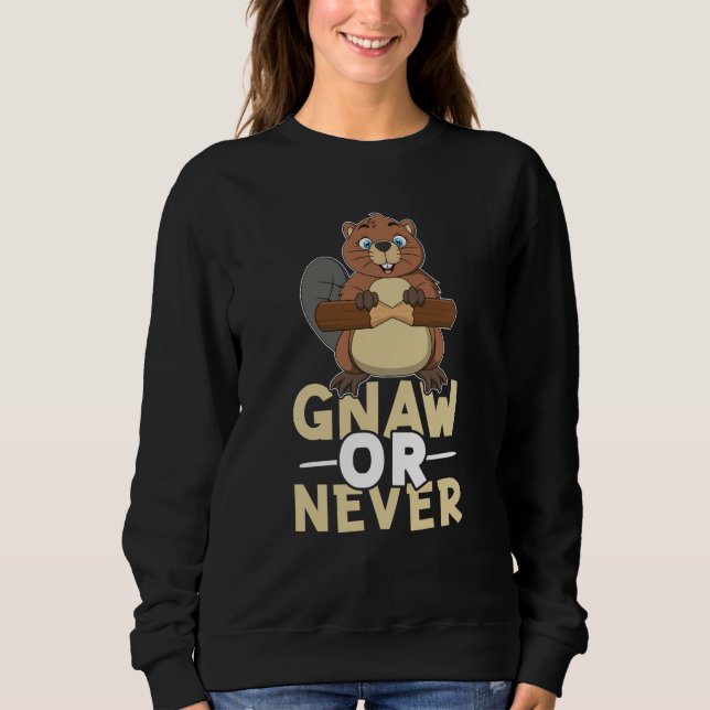 Beaver Gnaw Or Never T Shirt (Framsida)