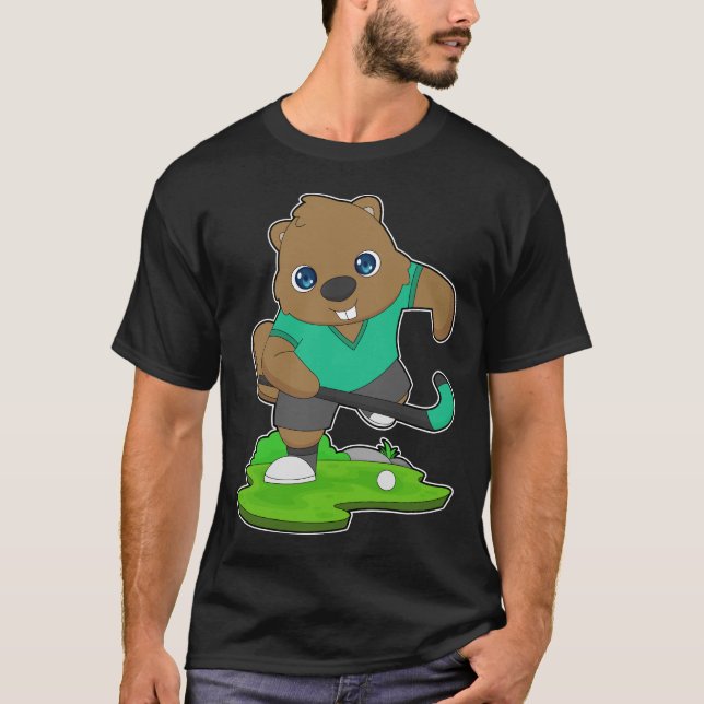 Beaver Hockey Hockey stick T Shirt (Framsida)