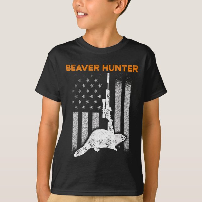 Beaver Hunting Season Hunt Hunter T Shirt (Framsida)