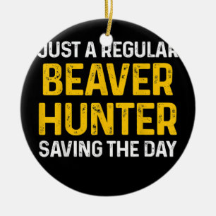 Beaver Hunting Season Hunter Julgransprydnad Keramik