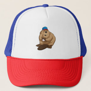 Beaver i Baseball med Baseball boll Keps