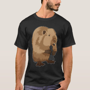 Beaver i Chess med Chess biet Bishop T Shirt
