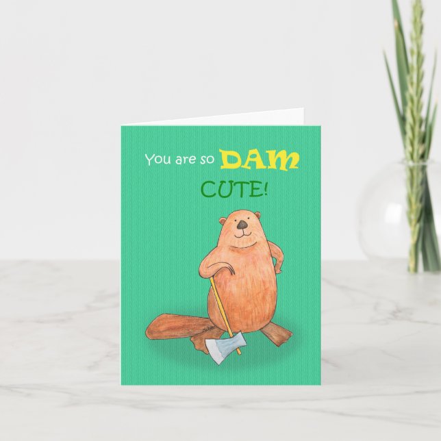 Beaver I kärlek, din fantastiska årsdag Valentines Kort (Framsida)