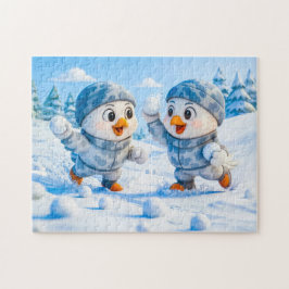 Beaver Ice Bathing in a Striped Swimsuit Pussel