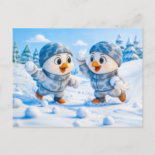 Beaver Ice Bathing in a Striped Swimsuit Vykort (Framsida)