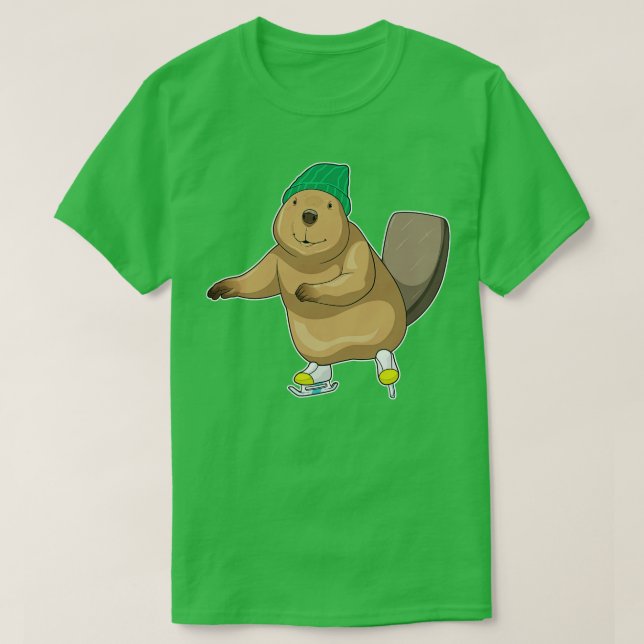 Beaver Ice-skridskor T Shirt (Design framsida)