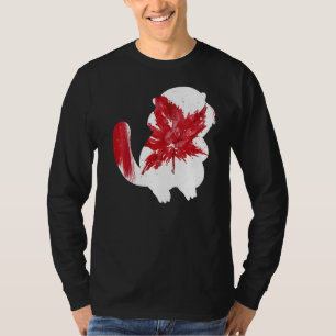Beaver in Maple Löv Canadian Flagga Canada Da T Shirt