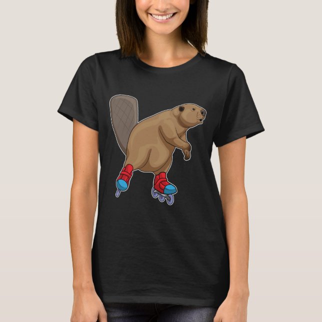 Beaver Inline skridskor för rullskridskor T Shirt (Framsida)