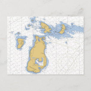 Beaver Island, MI Nautical Chart Vykort