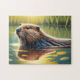 Beaver Jigsee Puzzles Digital Painting Pussel