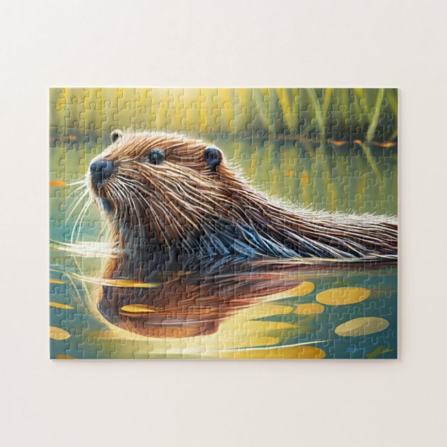 Beaver Jigsee Puzzles Digital Painting Pussel (Horisontell)