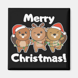 Beaver jul Animals Beavers God jul M Magnet