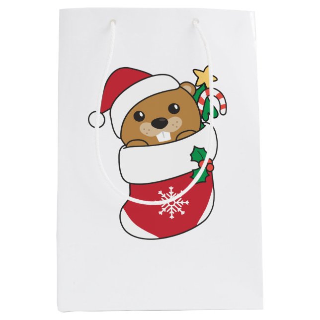 Beaver jul Snö Winter Animals Beaver (Framsidan)