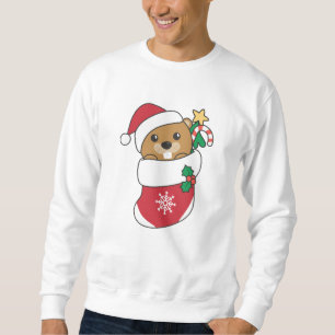 Beaver jul Snö Winter Animals Beaver Lång Ärmad Tröja