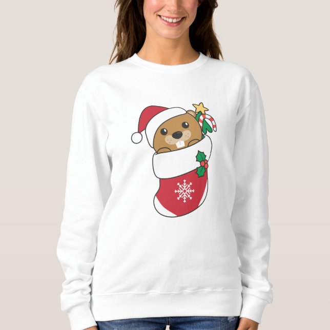 Beaver jul Snö Winter Animals Beaver T Shirt (Framsida)