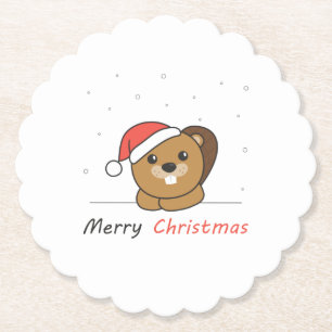 Beaver jul Snö Winter Animals Beaver Underlägg Papper