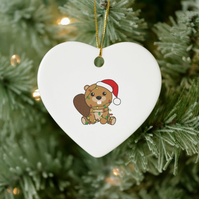 Beaver jul Winter Animals Beaver Julgransprydnad Keramik (Träd)