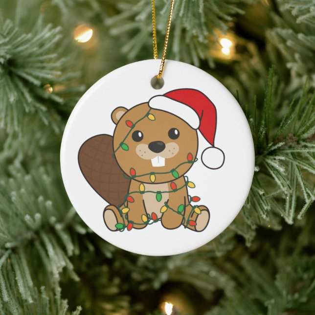 Beaver jul Winter Animals Beaver Julgransprydnad Keramik (Träd)