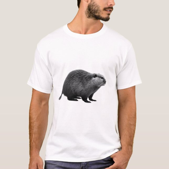Beaver Kärlek på White Tee (Framsida)